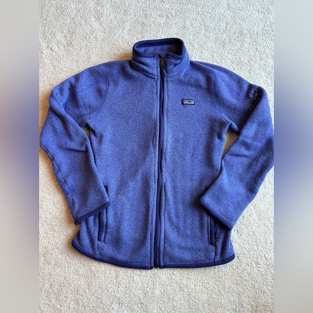 XS purple/periwinkle full zip better sweater jacket